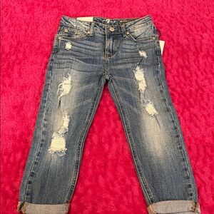 NWT 7 For All Mankind Distressed Blue Boyfriend Jeans